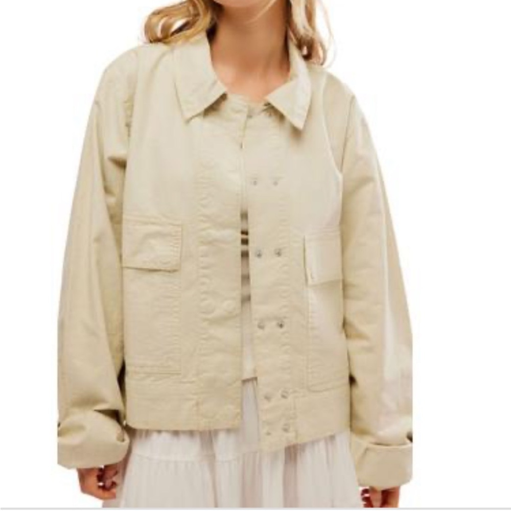 Free People We the Free Suzy Linen Jacket Spring Linen Brand New Size Medium NWT - Picture 4 of 13